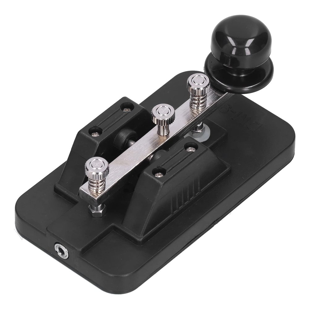 Morse Code Key, CW Trainer with Buzzer, Morse Code Key Telegraph Manual CW Practice Tool Trainer, Voice Prompts During Practice for Beginners, Simple Operation