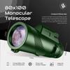 80x100 Monocular-Telescope High Powered -Extra Magnetic Car Phone Holder- Monoculars for Adults High Definition Monocular Telescope for Stargazing Hunting Wildlife Bird Watching Travel Camping Hiking view 2