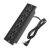 Recessed Power Strip Without USB,Mount Industrial Workshop Power Charge Station 6 Outlets 6.56ft Extension Flat Plug Black view 1