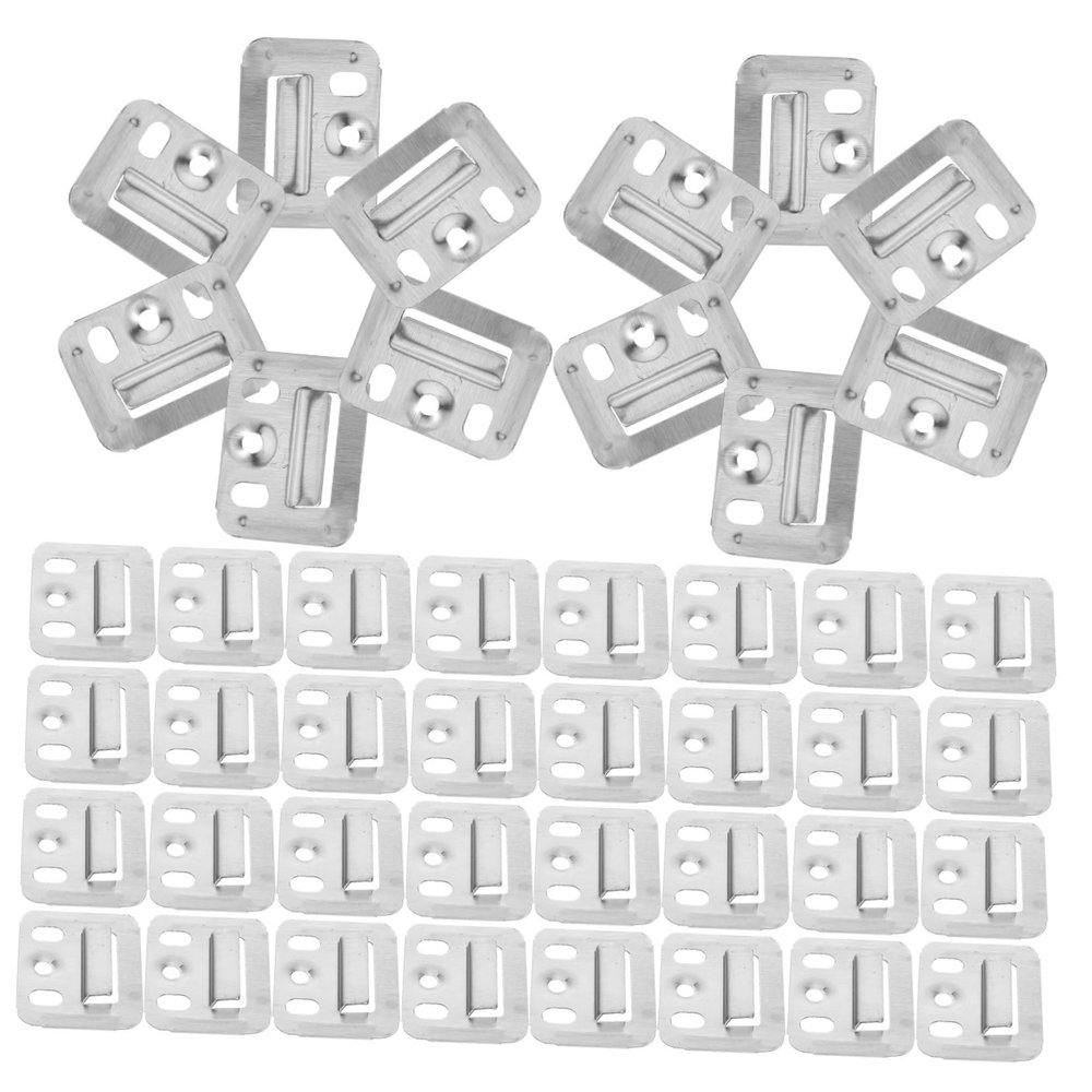 Homoyoyo 100pcs Stainless Steel Wall Panel Clamps Fixing Brackets for Integrated Wall Panels Easy Installation Furniture Accessories for Headboard