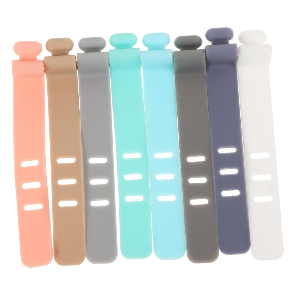 8pcs Reusable Cable Straps Cable Holder Strap Electrical Cord Ties Silicone Wire Ties Silicone Cable Ties Cord Ties Reusable Wire Ties Electric Wire Organizer