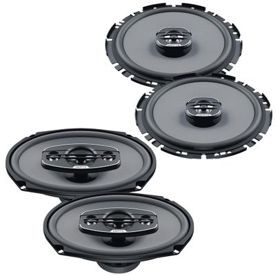 Hertz 1 Pair of UNO X-170 6.75" Two-Way Coaxial Speakers and 1 Pair of UNO X-690 6x9 Four-Way Coaxial Speakers