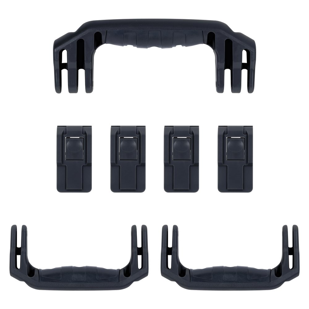 Pelican 1607 Replacement Handle & Latch Set by ColorCase - Black Handles & Push Button Latches Latches