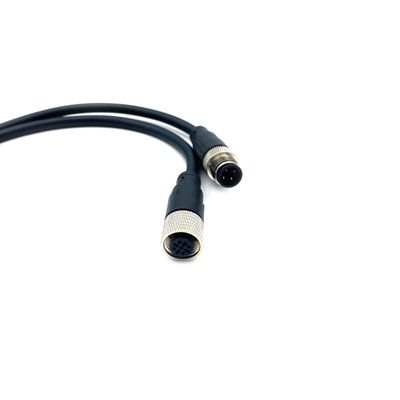 FOWIUNYE 16.4ft M12 4 Pins Male to Female Connector Cable, A Code Straight Molding Wire Female to Male Aviation Sensor Electrical PVC Cable 250V 4A AC/DC Industrial Molded Wire AWG22 (5 Meter)