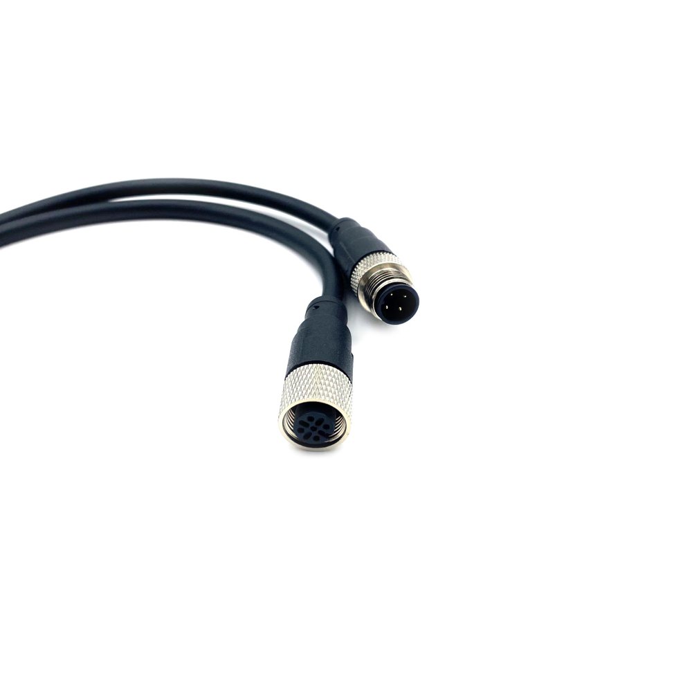 FOWIUNYE 16.4ft M12 4 Pins Male to Female Connector Cable, A Code Straight Molding Wire Female to Male Aviation Sensor Electrical PVC Cable 250V 4A AC/DC Industrial Molded Wire AWG22 (5 Meter)