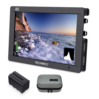 FEELWORLD FW703 7 Inch On Camera Field DSLR Monitor with F750 4400mAh Battery and Bag 3G SDI 4K HDMI Full HD 1920x1200