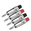 100PCS Silver 3.5MM 3 Poles Stereo Male Plug Soldering Wire Connector Nickle 3 Pin 3.5MM Plug Headset Earphone DIY Jack (Color : 50xBlack 50xRed) view 2