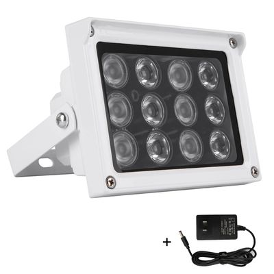 ICAMI Infrared Illuminator 12pcs Array IR LEDs IR Illuminator Night Vision Wide Angle Long Range Outdoor Waterproof for CCTV Security Camera (White)