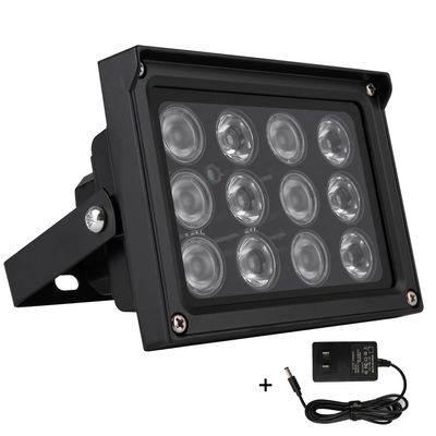 ICAMI Infrared Illuminator 12pcs Array IR LEDs IR Illuminator Night Vision Wide Angle Long Range Outdoor Waterproof for CCTV Security Camera (Black)