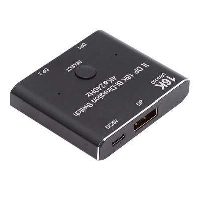 cablecc Two Modes Bi-Direction 2x1 Switch Splitter Selector Hub DP DisplayPort 2.0 Support HDCP SST Extended 16K@60hz 4K@240hz Convertor