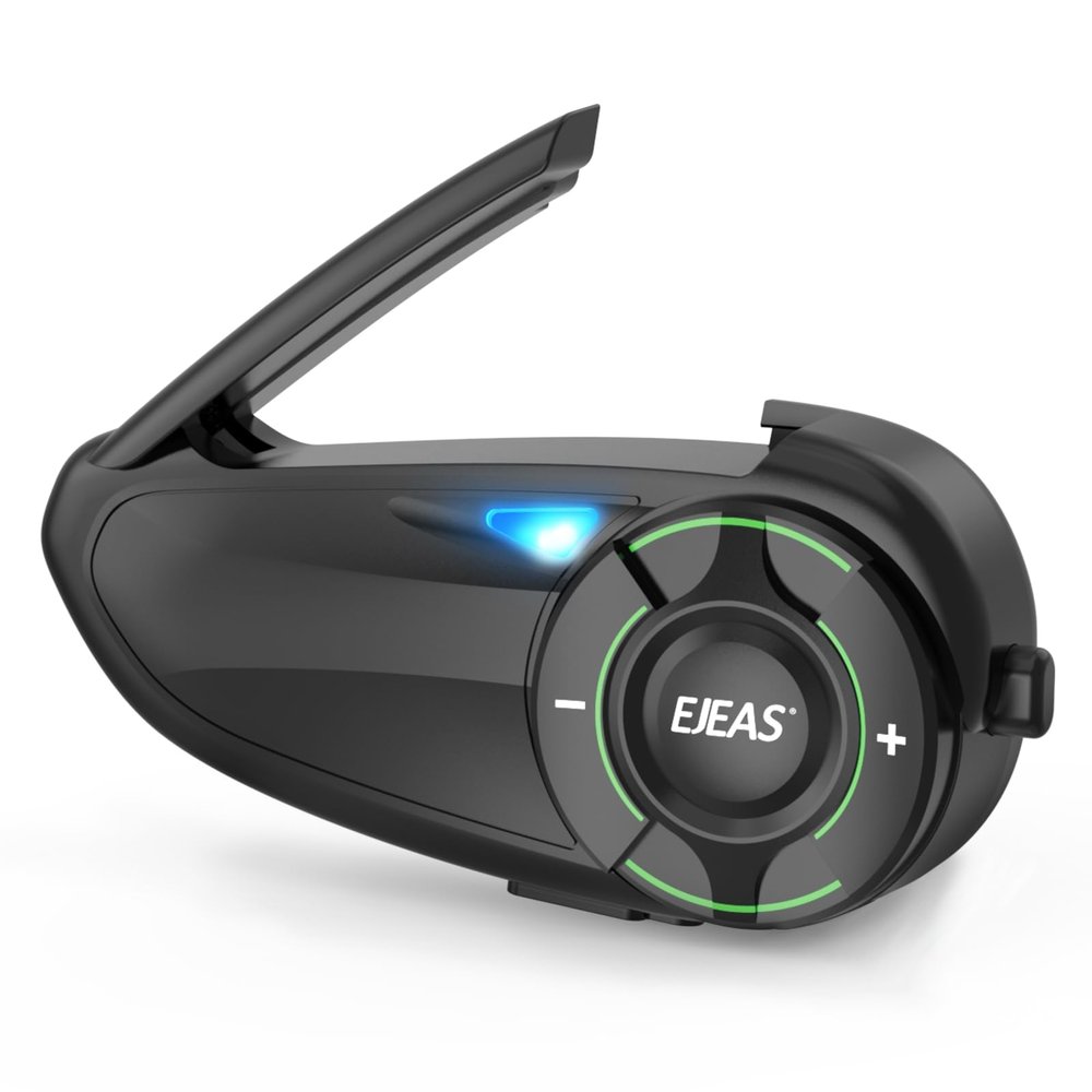 iSunergy Mesh 3.0 Motorcycle Bluetooth Headset, 6 Riders Group V5.1 Helmet Bluetooth with Music Sharing and CVC Noise Cancellation, IP67 Waterproof Helmet Intercom Communication System(1 Pack)