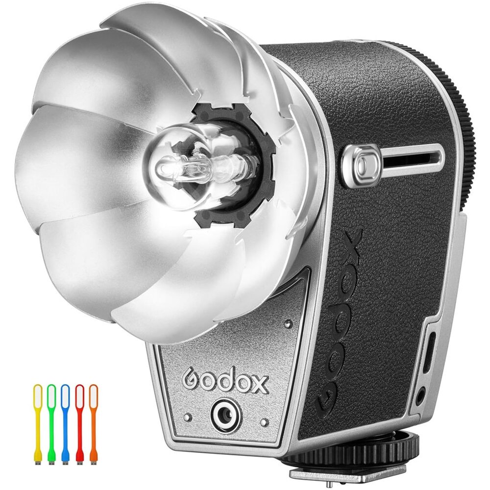 GODOX Lux Cadet Retro Camera Flash, GN10 with 7 Levels Flash Power,CCT 6200K300K with S1/S2 Optical Control for Sony, for Fuji, for Canon, for Nikon, for Olympus Camera