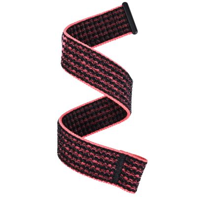 C2D JOY Sport Mesh Band Compatible with Garmin Approach S12/S40/S42 Replacement Nylon Watchband-Black&pink Medium