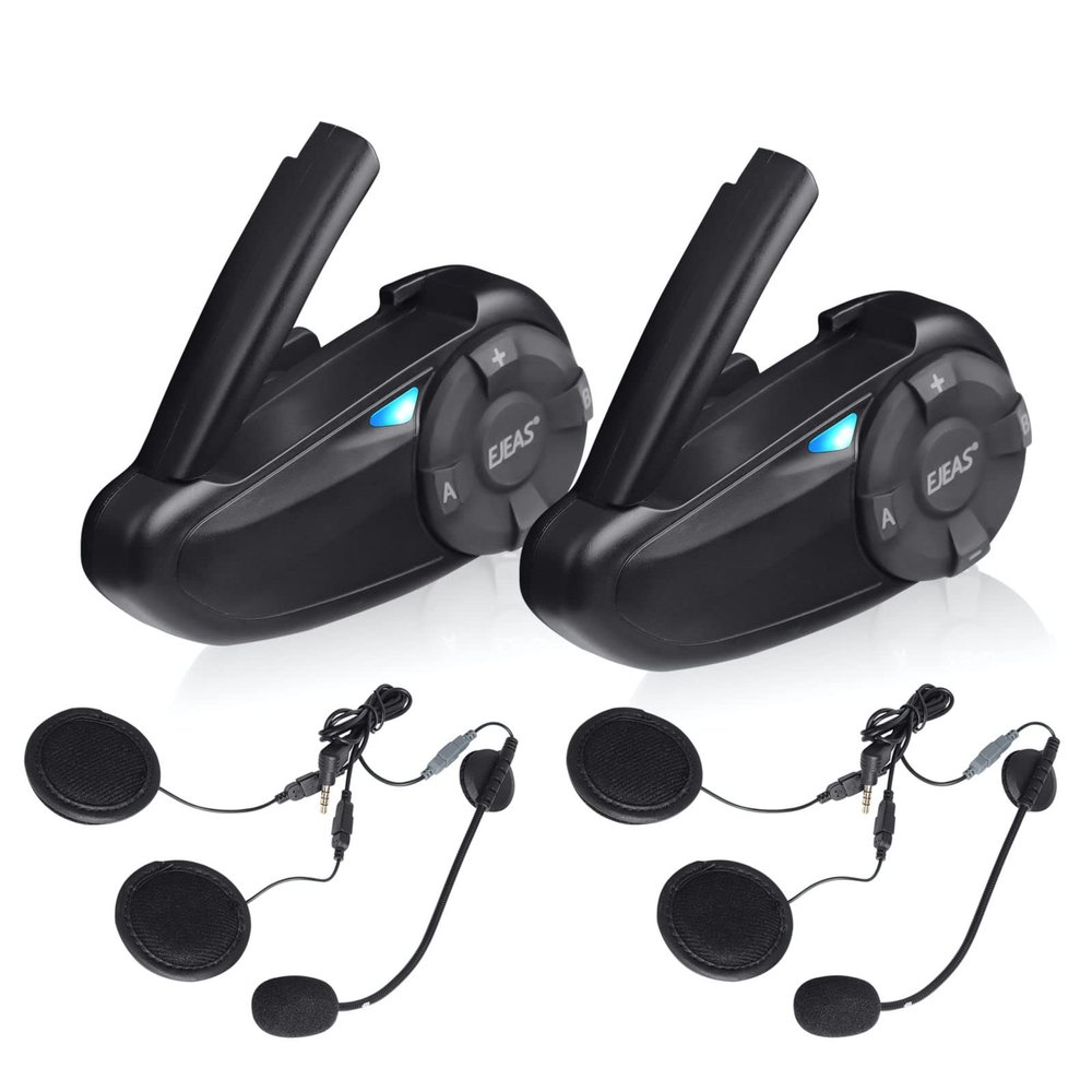iSunergy Bluetooth Motorcycle Helmet Intercom Headset Q7 7 Riders Group 750mAh IP65 Waterproof/CVC Noise Reduction/Connectable with SafeRiding APP for Full face Helmet(2 Pack)