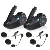 iSunergy Bluetooth Motorcycle Helmet Intercom Headset Q7 7 Riders Group 750mAh IP65 Waterproof/CVC Noise Reduction/Connectable with SafeRiding APP for Full face Helmet(2 Pack) view 1