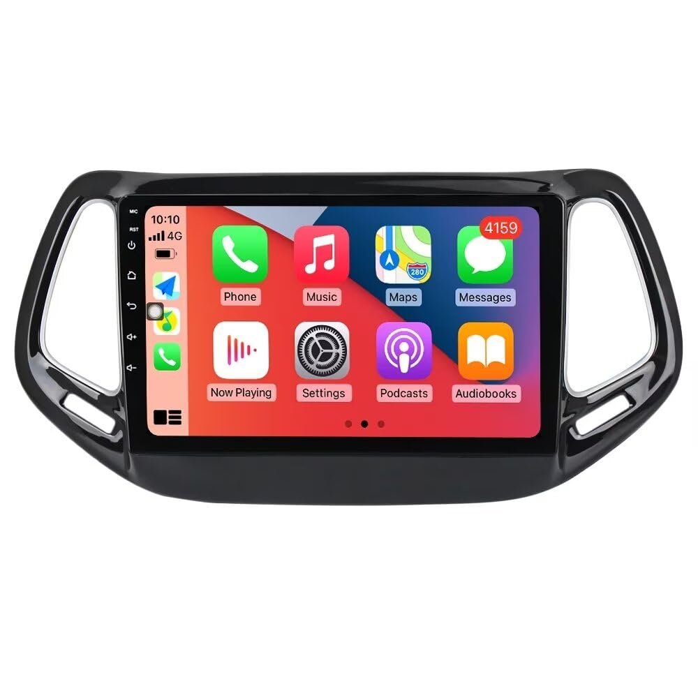 MekedeTech Android Car Stereo for Jeep Compass 2 MP 2016 2017 2018 Head Unit,1280 * 720 Resolution Touch Screen Upgrade with 4G LTE Wireless CarPlay/Android Auto,8 core 2+32G