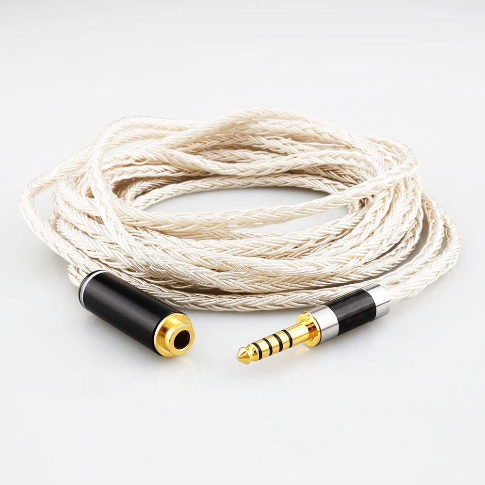 16 Core OCC Silver Plated Headphone Earphone Extension Cable for 4.4mm Male to 4.4mm Female