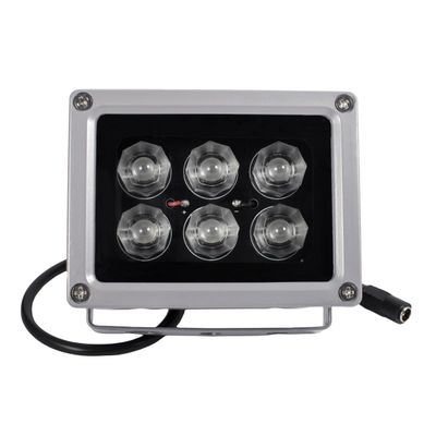 DONOLOMO DC12V 940nm 7 Degree Laser IR Illuminator 6-LEDs Lamp Infrared Lights IP65 Water-Resistant Floodlight for Night Vision Outdoor Security Cameras (940nm Laser IR-7 for 30mm len)
