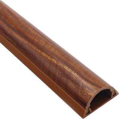 RAKKYO Vintage Half Round Self Adhesive PVC TV Cable Hider Concealer,Cord Cover for Walnut Color Hard Wood Floor, Office/Kitchen, Easy to Install (Color : Length 100cm(39"), Size : 20 Cables)
