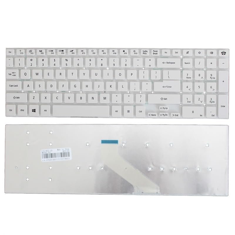 Glintique OEM Bell EasyNote P7YS0 P5WS0 US Laptop Keyboard Replacement - Black/White Color, Compatible with TS13SB, TS44HR, TS44SB, TSX66HR, TSX62HR, TV11CM, Q5WS1 Models Accessories(White)