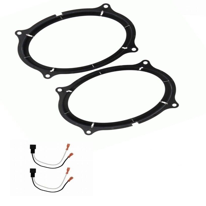 Front Door Car Stereo Speaker Install Adapter Plates + Wire Harness -Made for Nissan: 2016-2021 Titan and 2022-2024 Frontier