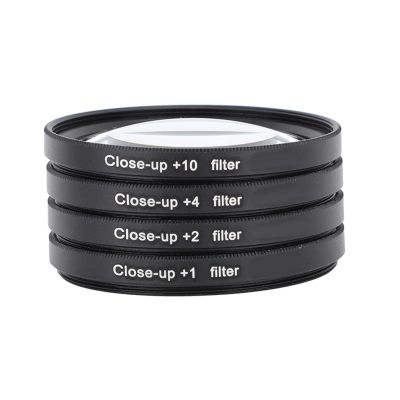 Close Up Filter Kit, 4 in 1 Enhance Macro Photography Optical Lens Filter, Versatile Usage Camera Filter Set with Storage Pouch for Flowers Portrait Photography (62mm)