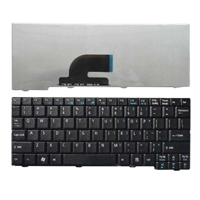 Glintique OEM US Laptop Keyboard Replacement for Acer Aspire One ZG5 D150 A150 A150L ZA8 ZG8 D210 D250 A110 AO531H Emachines EM250 - English Layout, Black/White Accessories(Black)