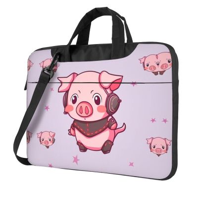 Pig Print Laptop Bag Removable Shoulder Strap Laptop Bag Portable Computer Bag