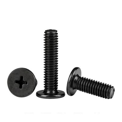 10/20/ 50pcs Black 304 Stainless Steel Cross Phillips Ultra Thin Flat Wafer Head Screw CM M1.6 M2 M2.5 M3 M4 M5 M6 for Laptop(4mm,M5 10pcs)