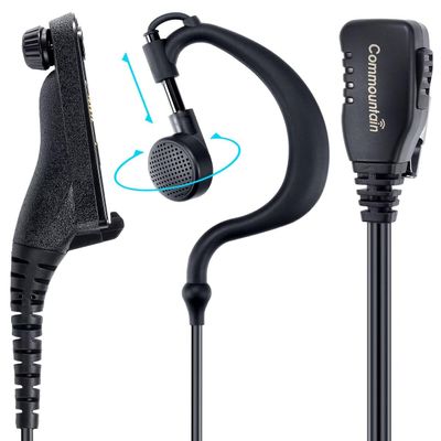 commountain APX-6000 XPR-7550e Earpiece with Mic Compatible for Motorola Radios APX-8000 (7000 4000) XPR-7350e (7580e 7380e 7550 7350) APX6000 APX7000 APX8000 XPR7550 XPR7550e, Earhook Headset