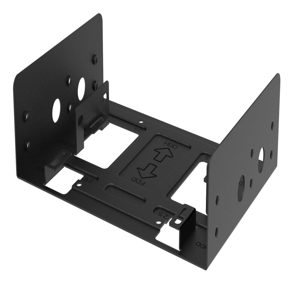 anidees 2.5" SSD or 3.5" HDD Drive Bracket for 5.25" Drive Bay, Compatible with AI Raider XL/ AI Crystal XL PRO Series, 2 Pack, Black, AI-HDD-CAGE