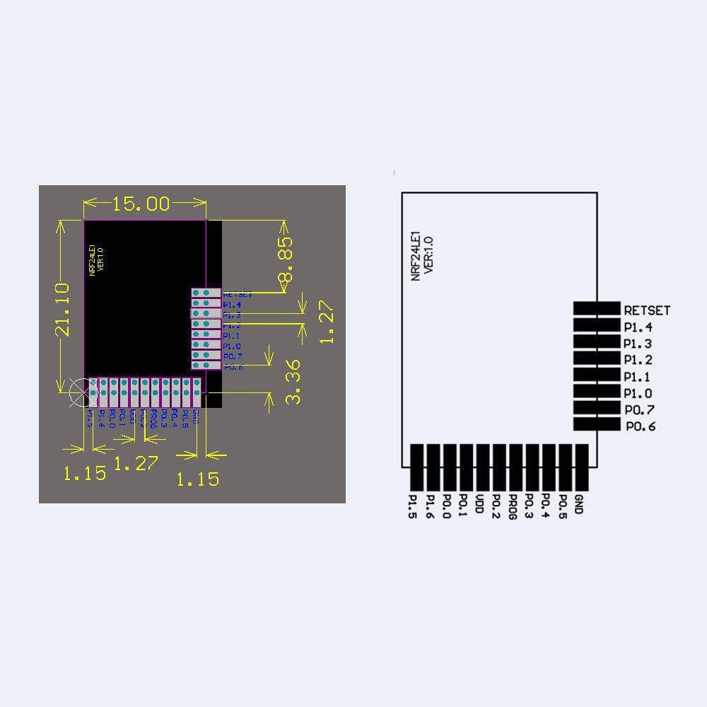 2.4G NRF24LE1 Wireless Transceiver Module 3.3V SPI Transmitter Receiver