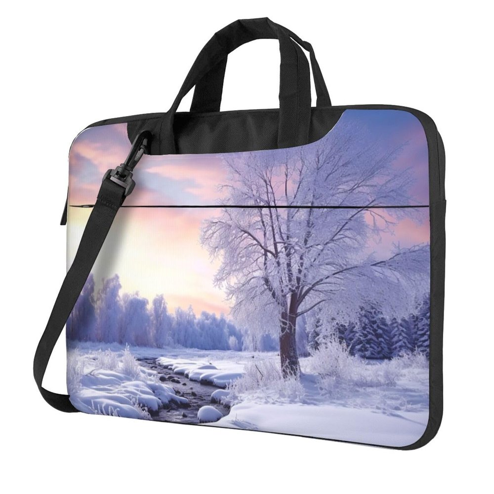 VTCTOASY winter landscape Print Laptop Shoulder Bag With Shoulder Strap Briefcase Slim Computer Bag For Women Men 15.6 inch