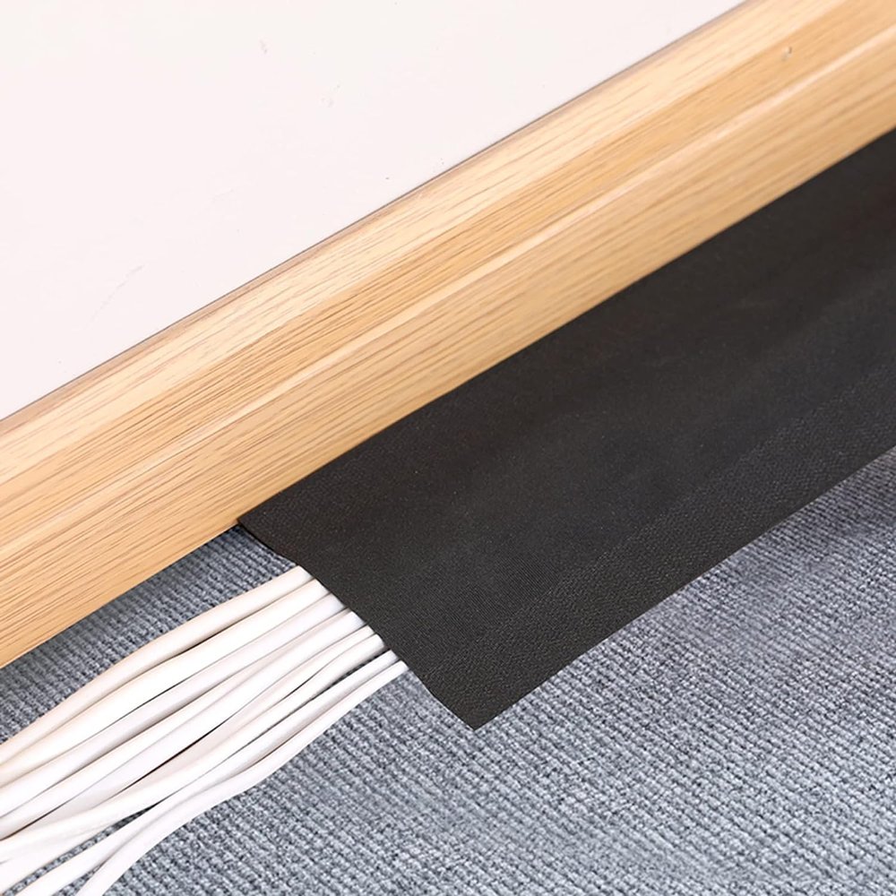 RAKKYO Carpet Cord Cover Strip Secure and Hide Floor Cables, Dog Cat Animal Protector, Sconce Chandelier Computer Screen Wires Organizer (Size : 3m(10ft)), 231135