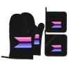 Demiomni Pride Flag LGBTQ Premium Heat Resistant Oven Mitts Pot Holders Baking 4-Piece Set view 1