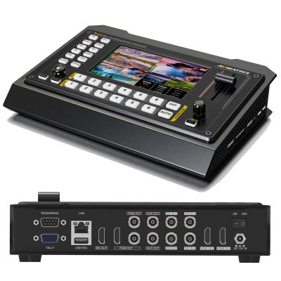 AVMATRIX Shark S6 6CH HDMI/SDI Multi-Camera Video Mixer Switcher with 5" FHD Screen for Live Streaming, SDI/HDMI in, USB/SD Card Record, Ethernet/USB Out Video Switcher for Real Time Live Stream