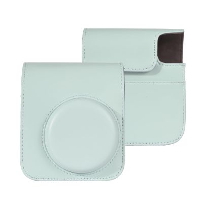 Andoer Camera Case Protective Case for Instant Camera PU Leather Camera Case with Adjustable Removable Shoulder Strap Replacement for Fujifilm Instax Mini 12, green