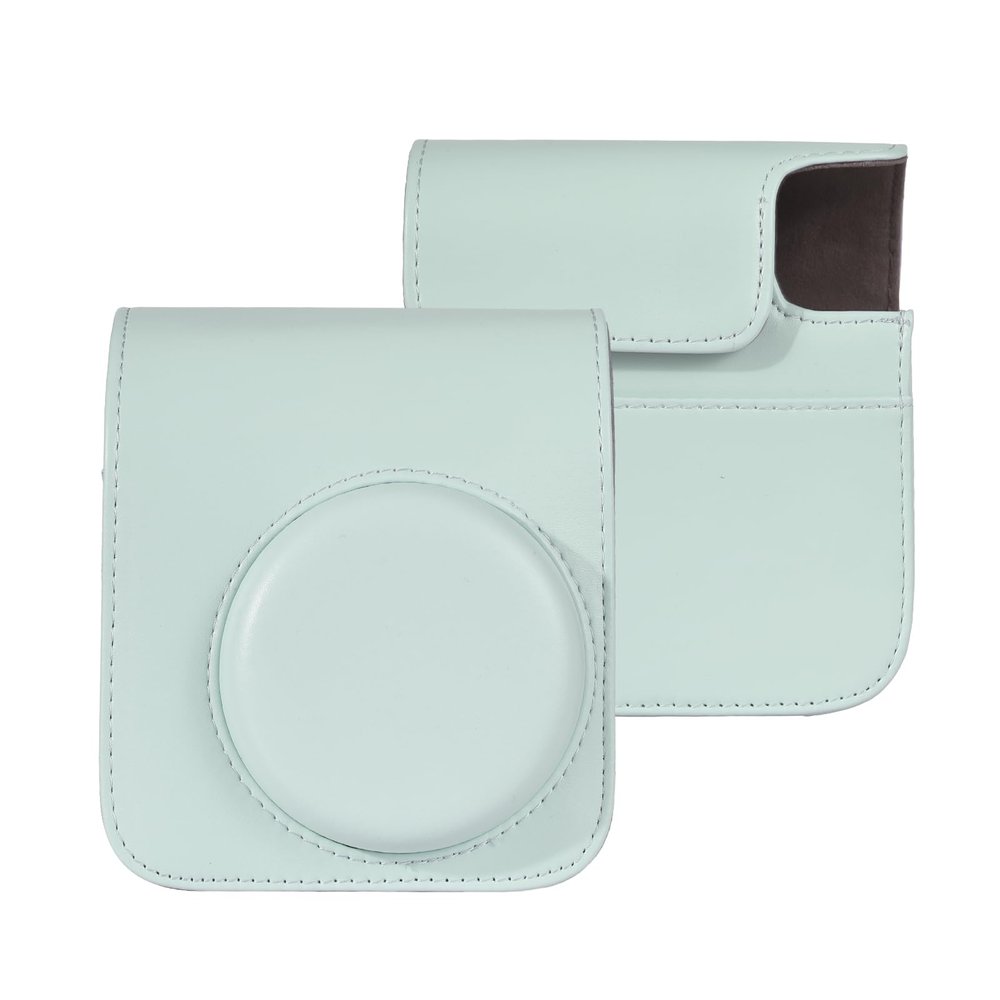 Andoer Camera Case Protective Case for Instant Camera PU Leather Camera Case with Adjustable Removable Shoulder Strap Replacement for Fujifilm Instax Mini 12, green