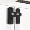 Flip Door Lock Black 180 Degree Thickened Bifold French Door Lock Latch for Gate Barn Garage Shed Window Cabinet Liquor Black view 1