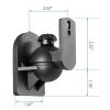 Audio Rack Speaker Stand 2 Packs Sound Speaker Mounts Black Universal Wall Mount Speaker Brackets 7.7lbs Weight Capacity Swivel & Tilt Media Cabinet view 2