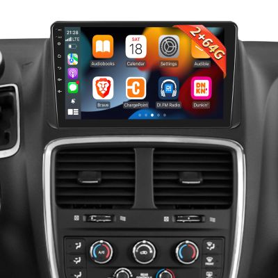 [2G+64G] Car Radio for Dodge Grand Caravan 2011-2020 / for Chrysler Town & Country 2012-2016, Android Touch Screen Stereo, Carplay/Android Auto/EQ Audio/SWC +AHD Backup Camera