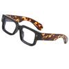 Teumire Thick Square Frame Glasses for Women Men Chunky Rectangle Non Prescription Blue Light Glasses Computer Eyeglasses(Black&Leopard) view 1