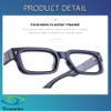 Teumire Thick Square Frame Glasses for Women Men Chunky Rectangle Non Prescription Blue Light Glasses Computer Eyeglasses(Black&Leopard) view 3