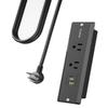 PLUGTUL Recessed Power Strip, 10 FT, PD 20W Fast Charging, Flat Plug, Black, Plastic & Rubber, 2 AC Outlets, 1 USB-C PD20W, 1 USB-A, 10A, 1250W, ETL Listed, Indoor Use view 1