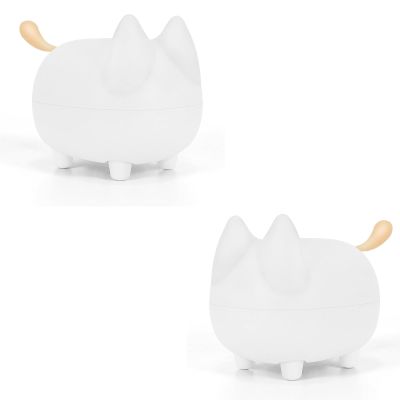 Svemei 2PCS Portable Bluetooth Speaker, Cute Cat Mini Wireless Speakers with Loud Stereo Sound, Built-in Mic, Super Bass, Dual Pairing,40H Playtime for Android/iOS Devices (White)