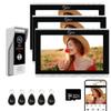 Wired Video Doorbell Apartment Intercom with 1080P Doorbell Camera,3PC 10 Inch Full Touch Monitor System,TUYA WiFi Smart Home Video Intercom Door Phone Kits for Villa Home,32G view 1