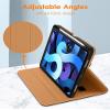 DTTO for iPad Air 5th/4th Generation Case 2022/2020, Premium Leather Folio Stand Cover with Pencil Holder[2nd Pencil Charging] and Bluetooth Keyboard, Wireless Rechargeable Keyboard, Brownish view 4