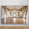 Laeacco 12x10ft Luxurious Palace Backdrop White Gold Palace Hall Ballroom Chandelier Arch Doors Photography Background Wedding Ceremony Birthday Bridal Shower Party Cake Table Banner Photo Booth Prop view 3