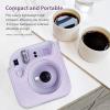Andoer Instant Camera Protective Case, PU Leather Storage Bag with Removable Adjustable Shoulder Strap Replacement for Fujifilm instax Mini 12, Purple. view 4