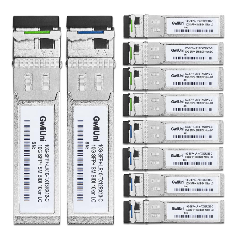 5 Pairs 10G BIDI SFP+ Single Mode Fiber Module Network Transceiver, LR SM 1270nm 1330nm 10km, Simplex LC Interface for Switch, Router, Firewall, Network Card, Server etc